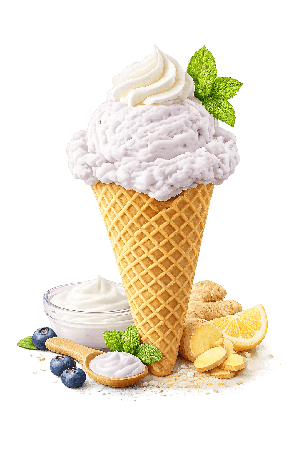 Joghurt Himbeer-Ingwer-Zitrone Eis