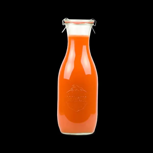 Orangen-Karottensaft im 1-Liter-Weckglas