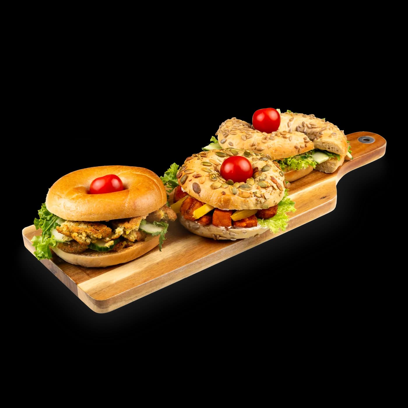 Vegan belegte Bagels