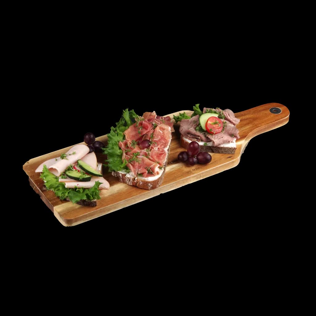 Bauernbrot mit Fleisch belegt