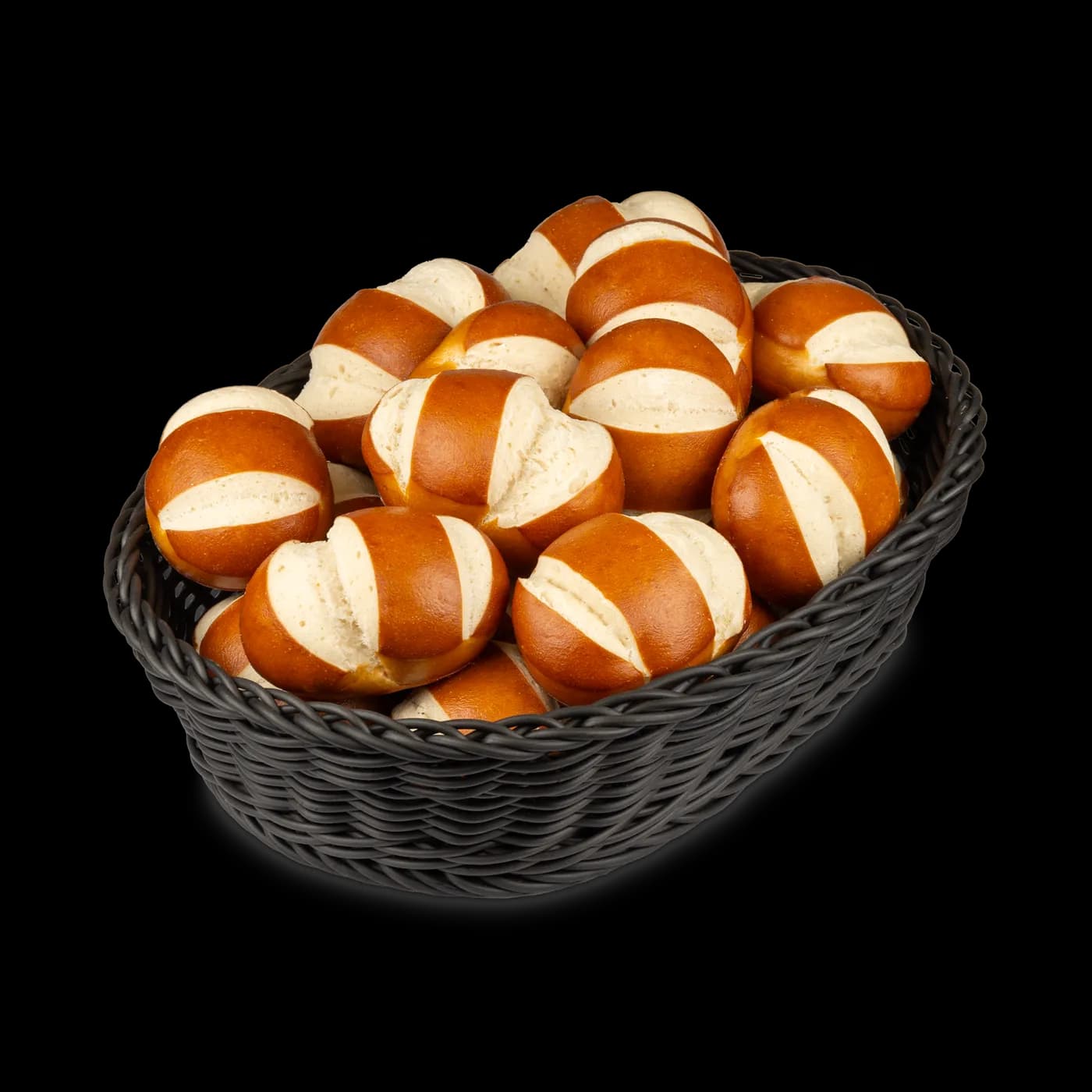 Brotkorb mit 20 kleinen Laugenbrötchen