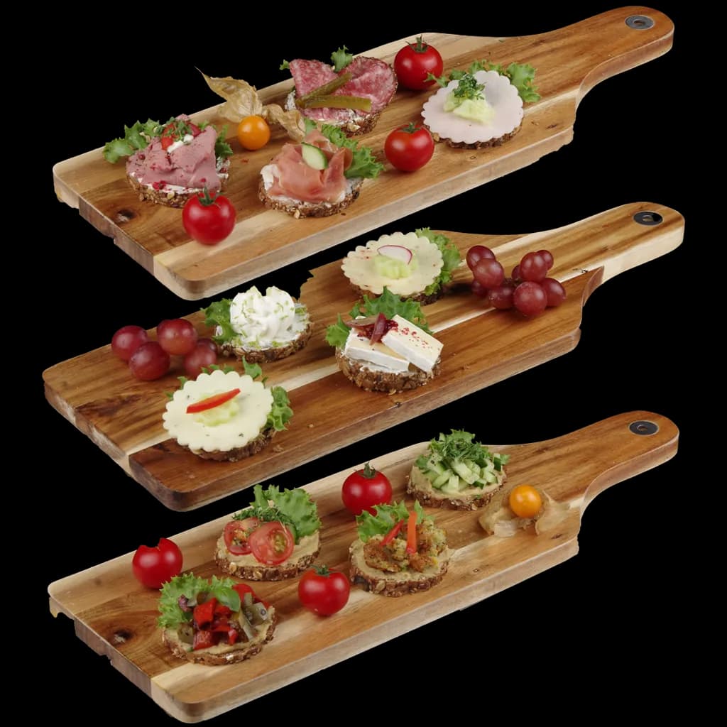 Canapés gemischt belegt auf Bio-Brot