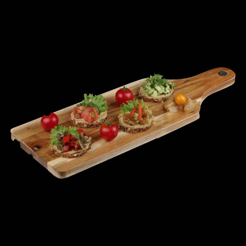 Canapés vegan belegt auf Bio-Brot