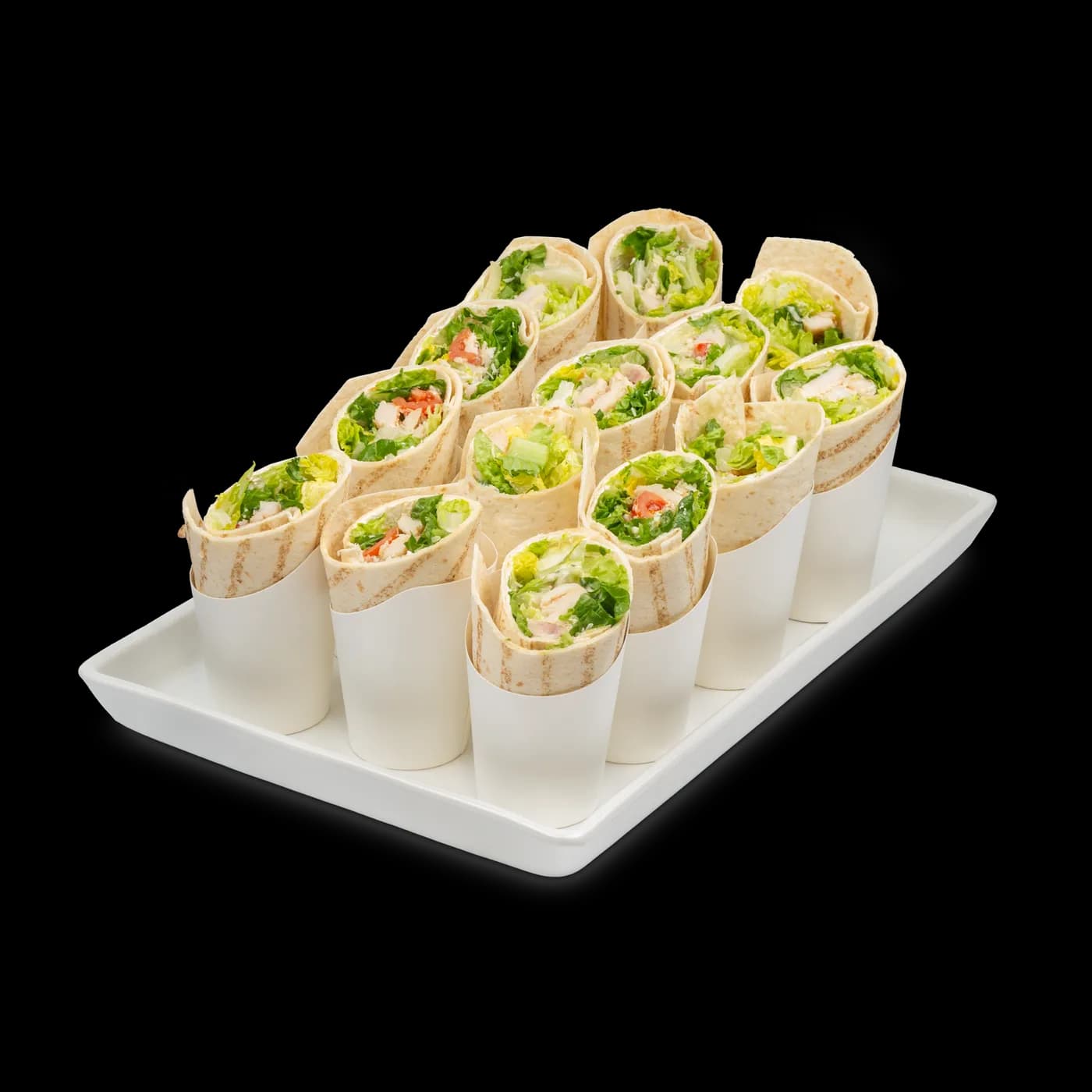 Halbe Caesar's Wraps mit Huhn im Becher