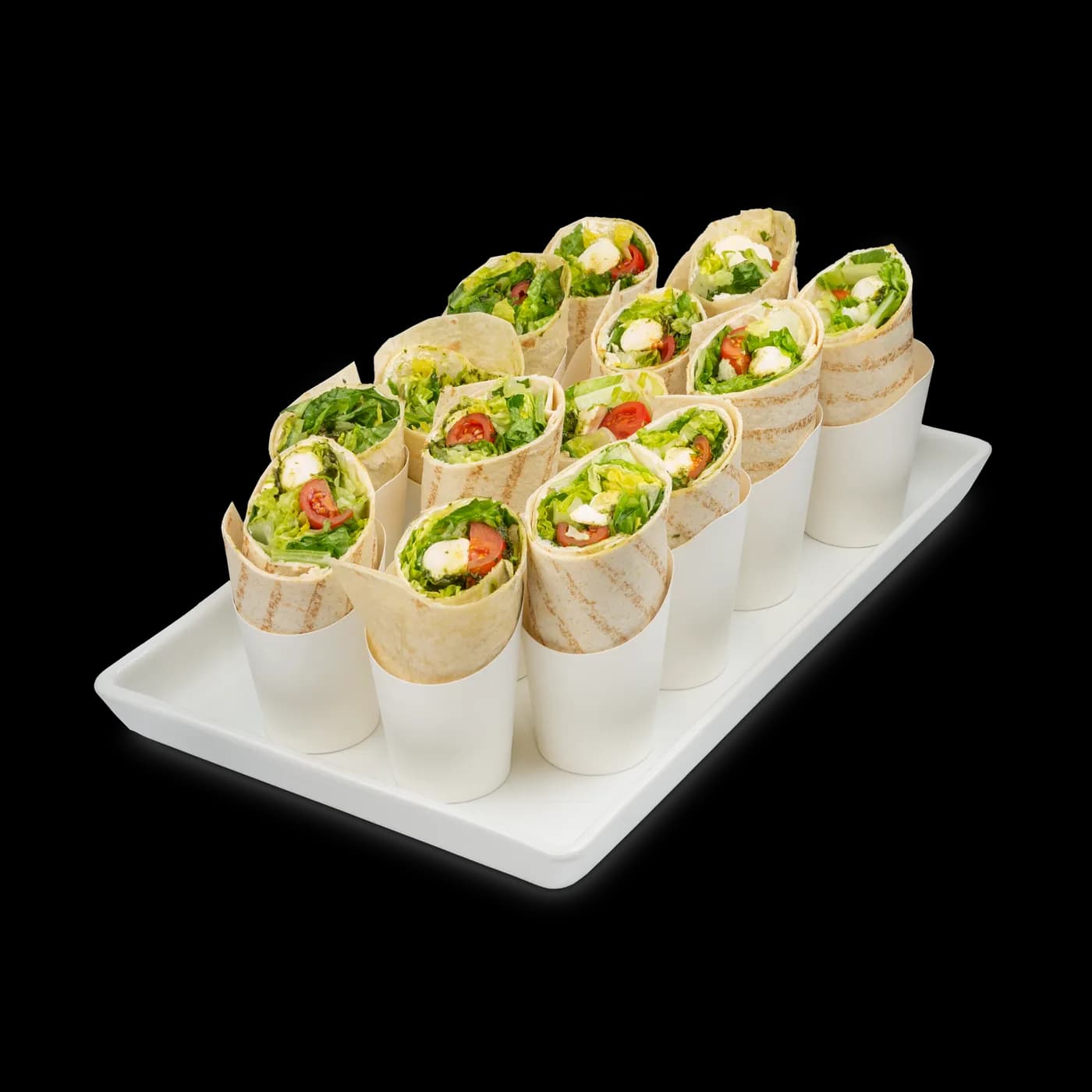 Halbe Caprese-Wraps im Becher