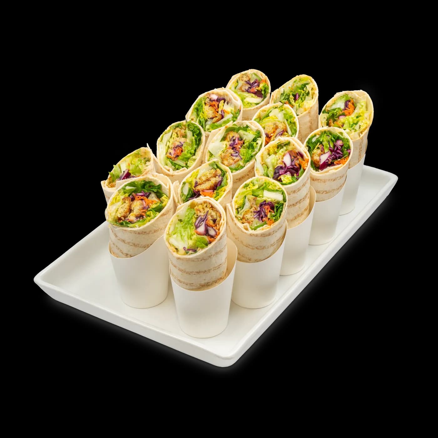 Halbe Falafel-Wraps im Becher