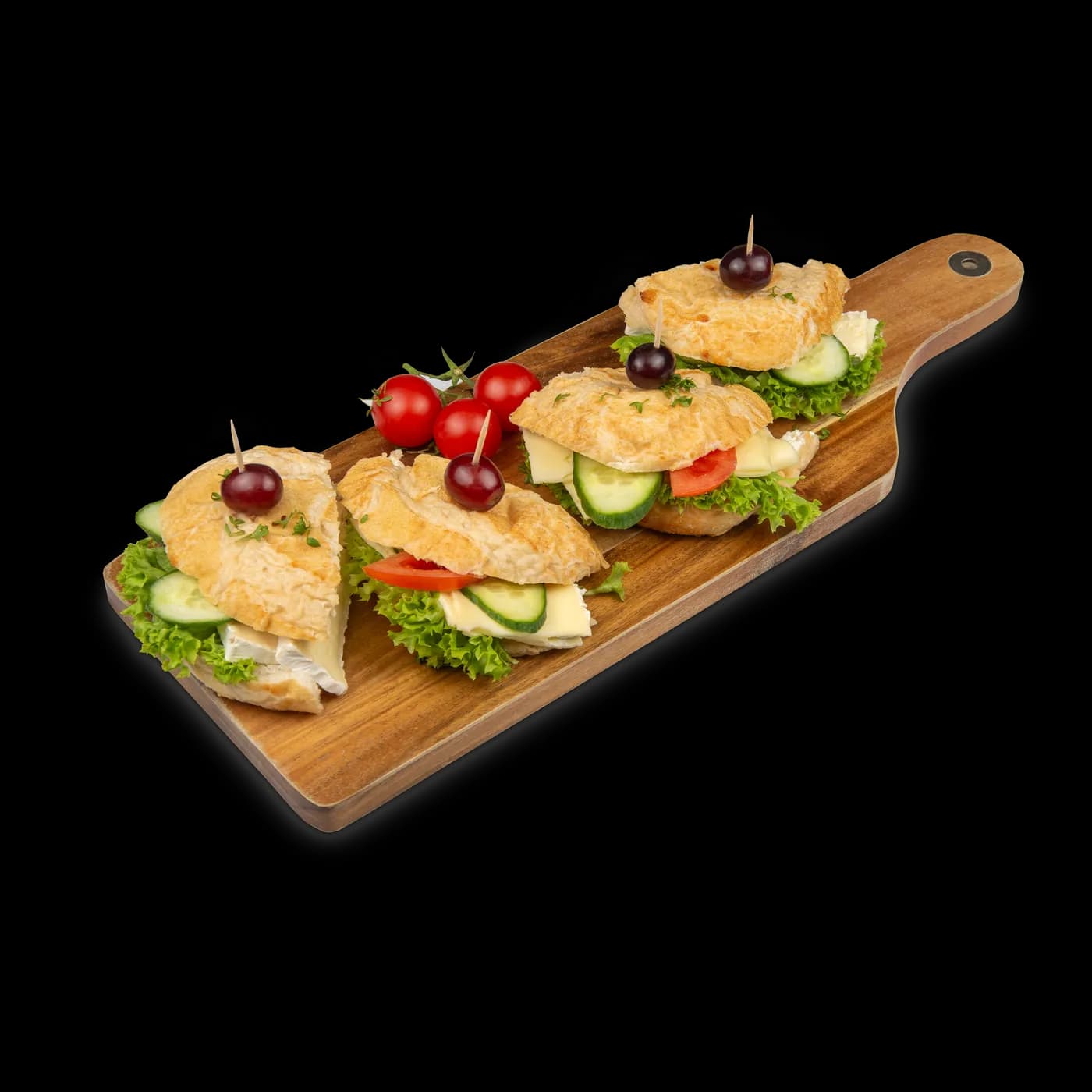 Kleine Brötchen vegetarisch belegt