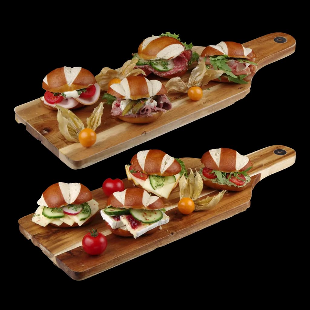 Kleine Laugenbrötchen gemischt belegt