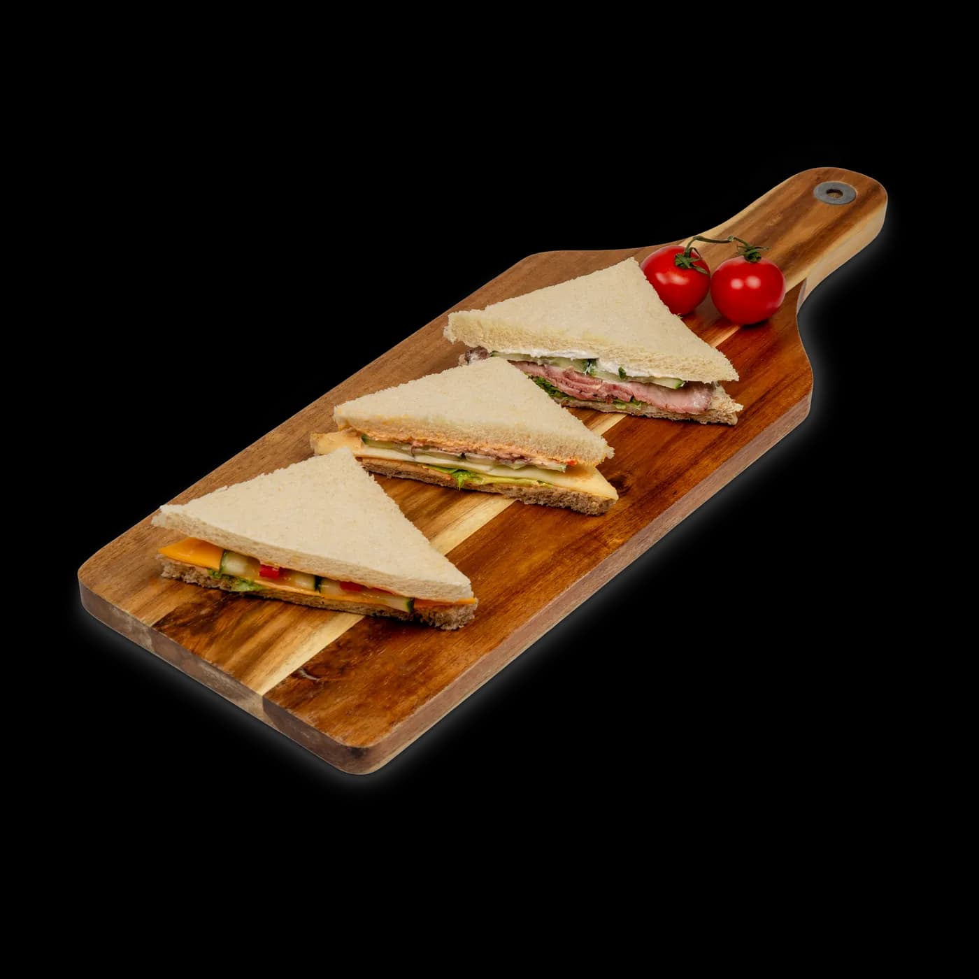 Sandwich-Ecken mit Fleisch belegt