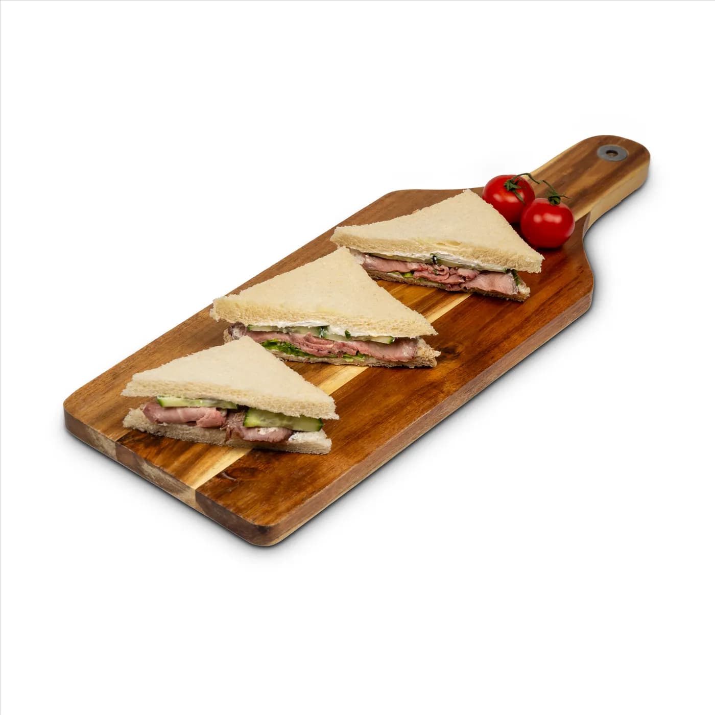 Sandwich-Ecken mit Roastbeef belegt