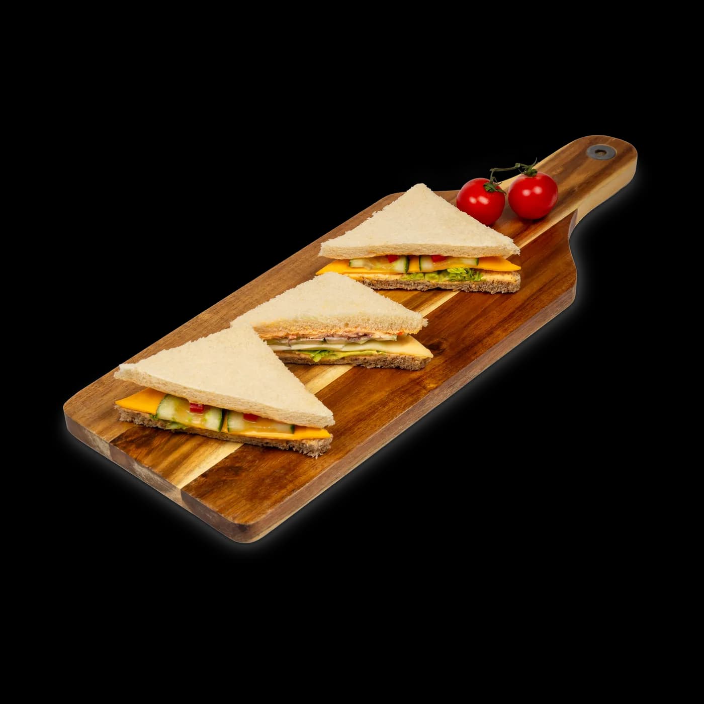 Sandwich-Ecken vegetarisch belegt