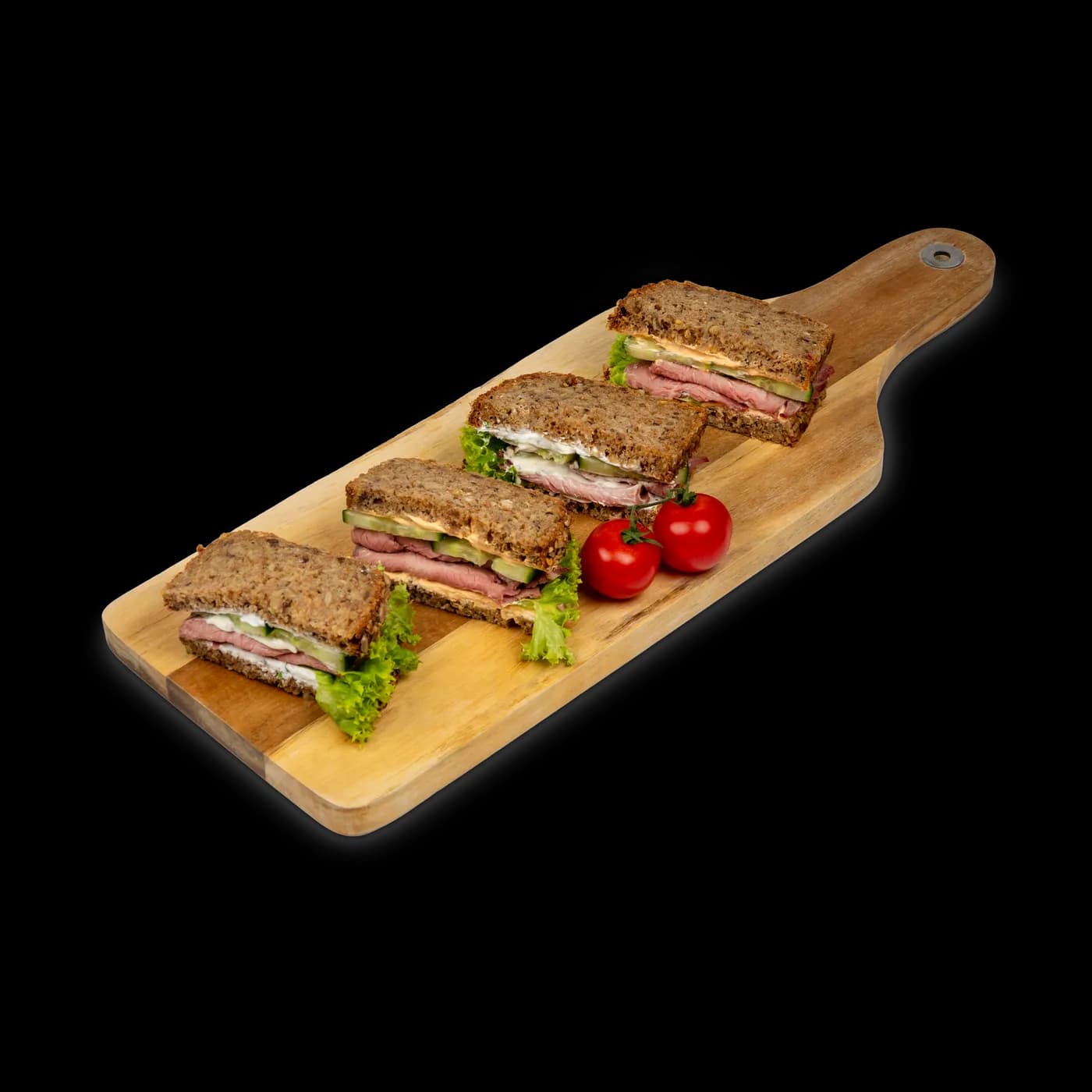 Stullen mit Roastbeef belegt