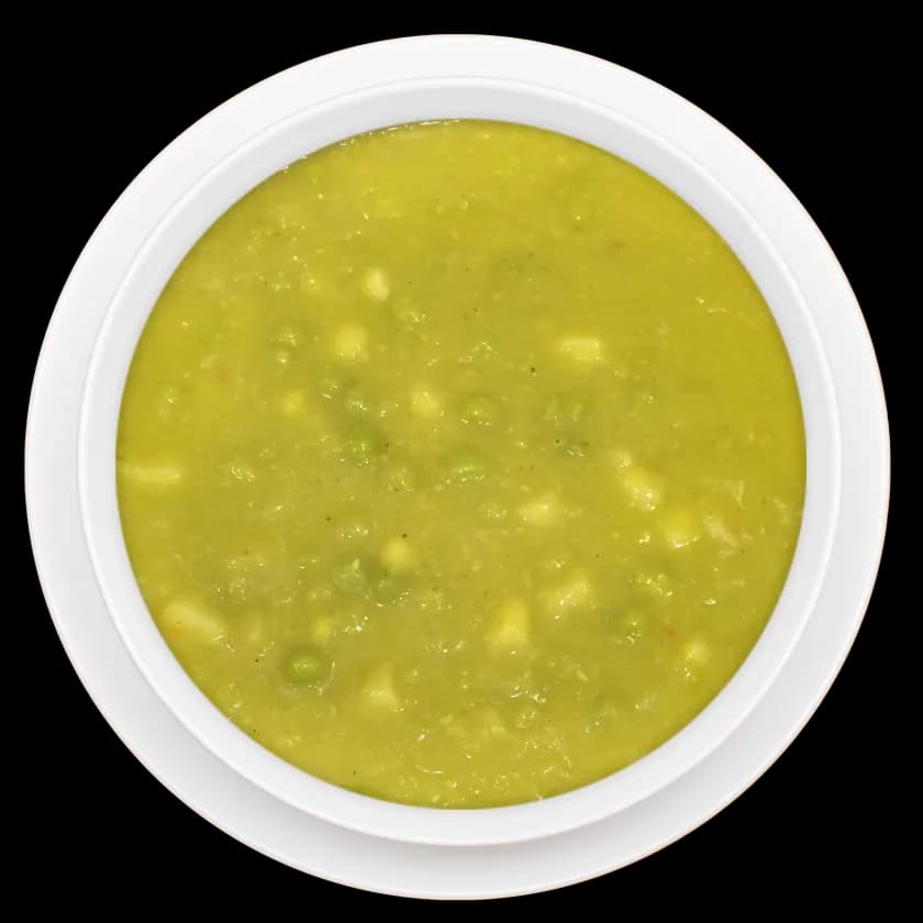Vegane Suppe in weißer Schale