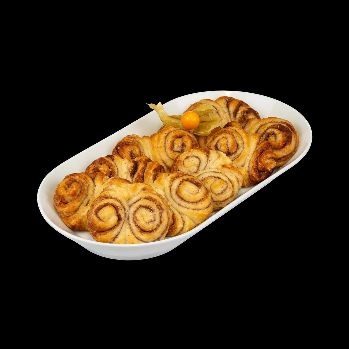 Mini-Plundergebäck auf weißer Platte