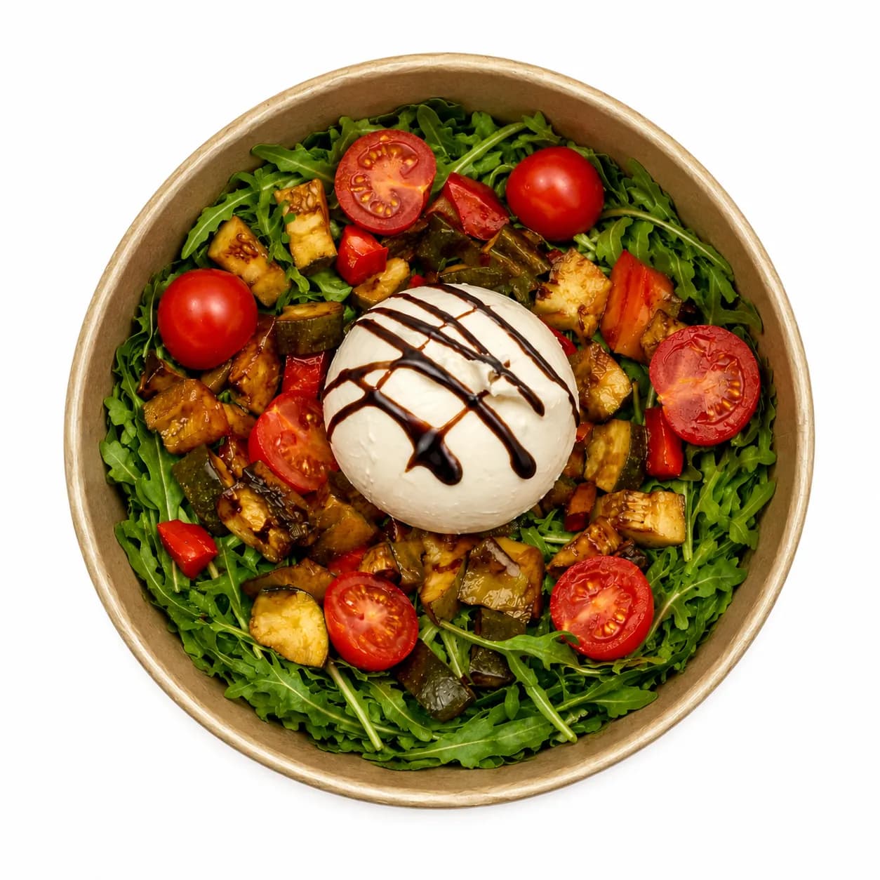 Burrata Bowl mit Rucola, Cherrytomaten und Balsamico