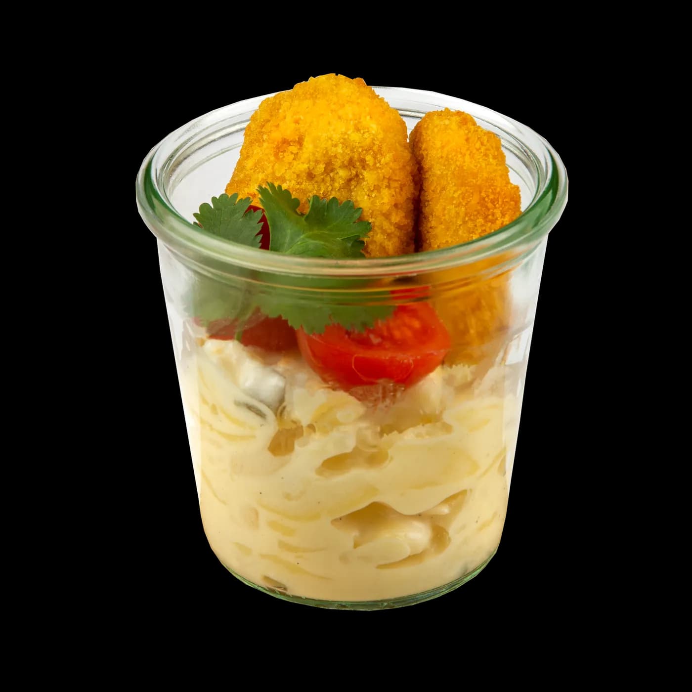 Kartoffelsalat mit Mini-Schnitzeln im Weckglas